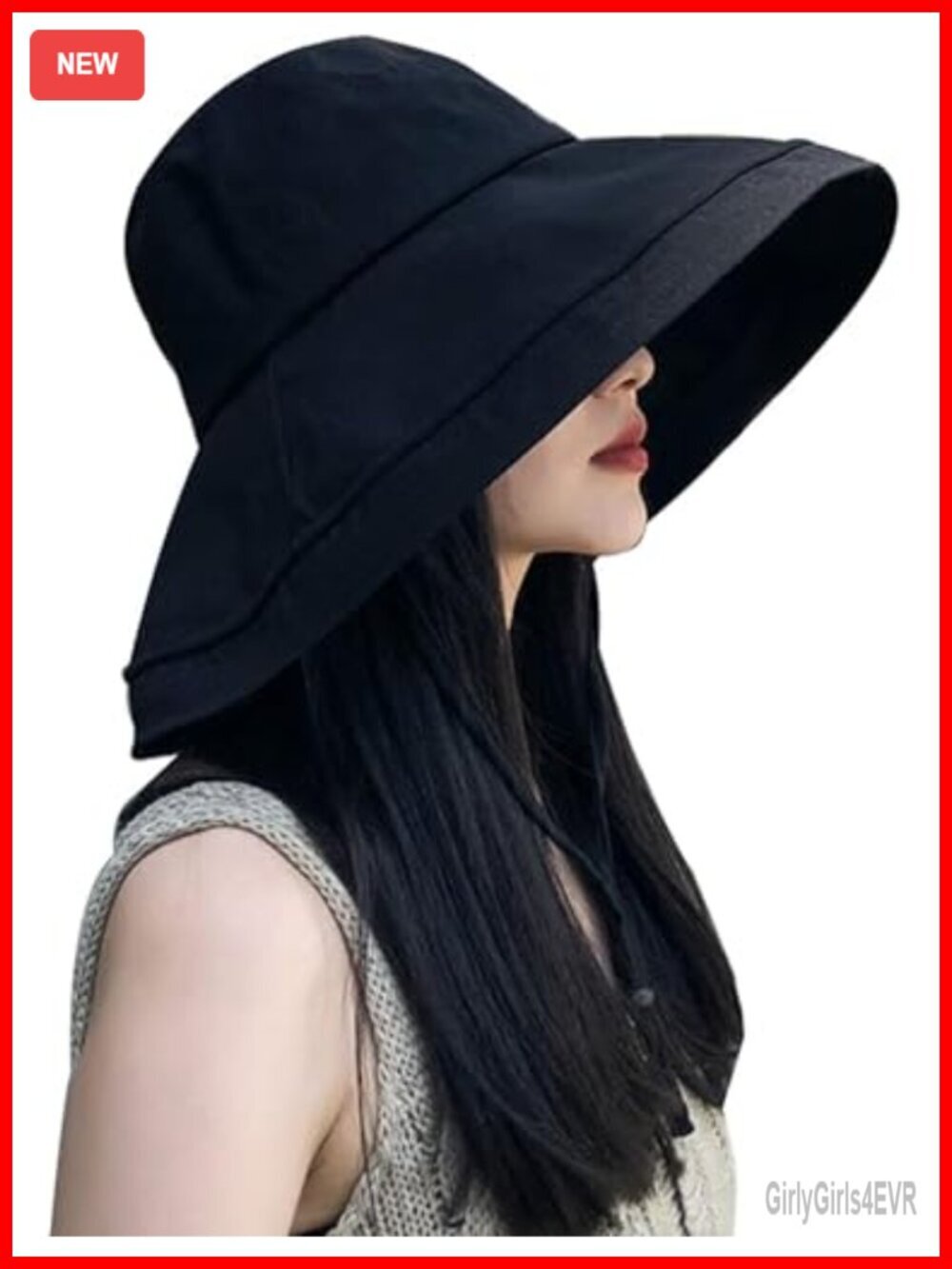 Wide Brim Sun Hat with UV Protection, Adjustable Strap, Packable Travel Bucket
